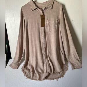 Thread & supply brand new with tags, Viscone & linen long sleeve shirt, size LG